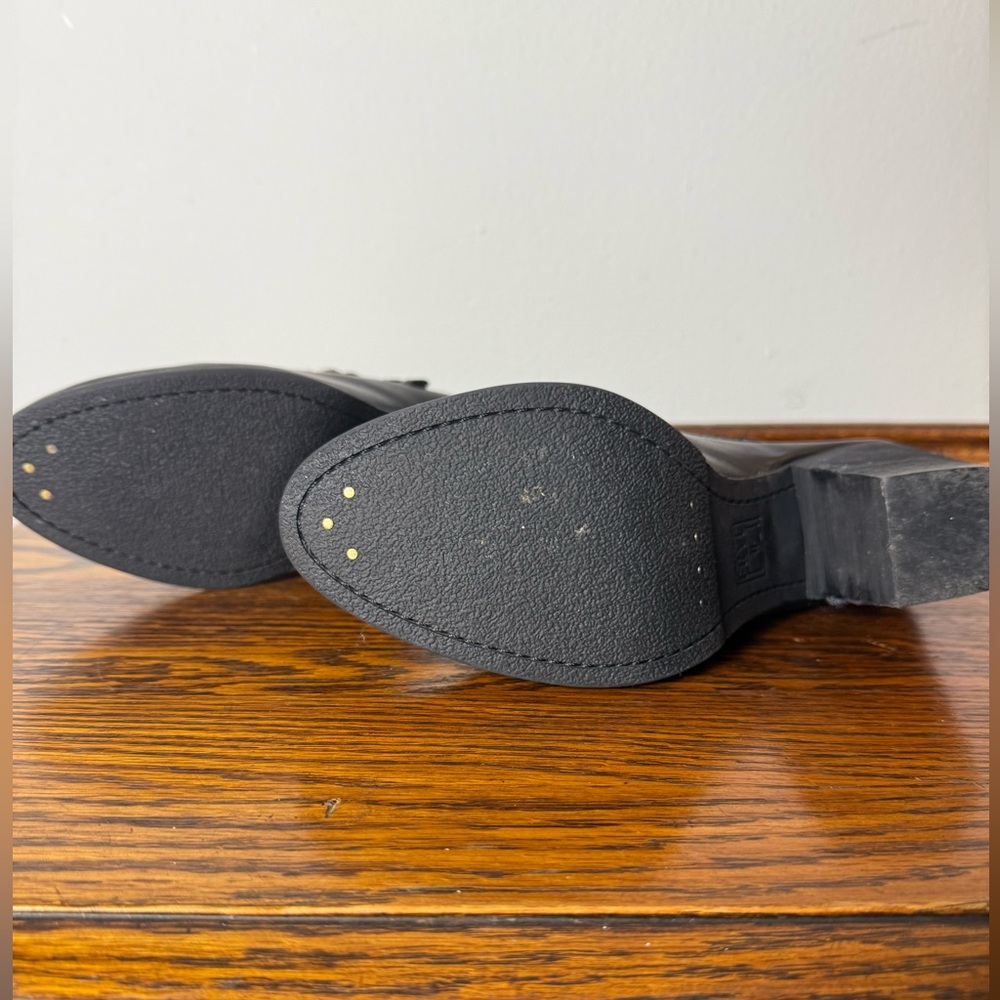Western Rodeo Frye Patty Slingback Black Leather Block Heel Clog Mules 8. 5 M - Picture 12 of 13
